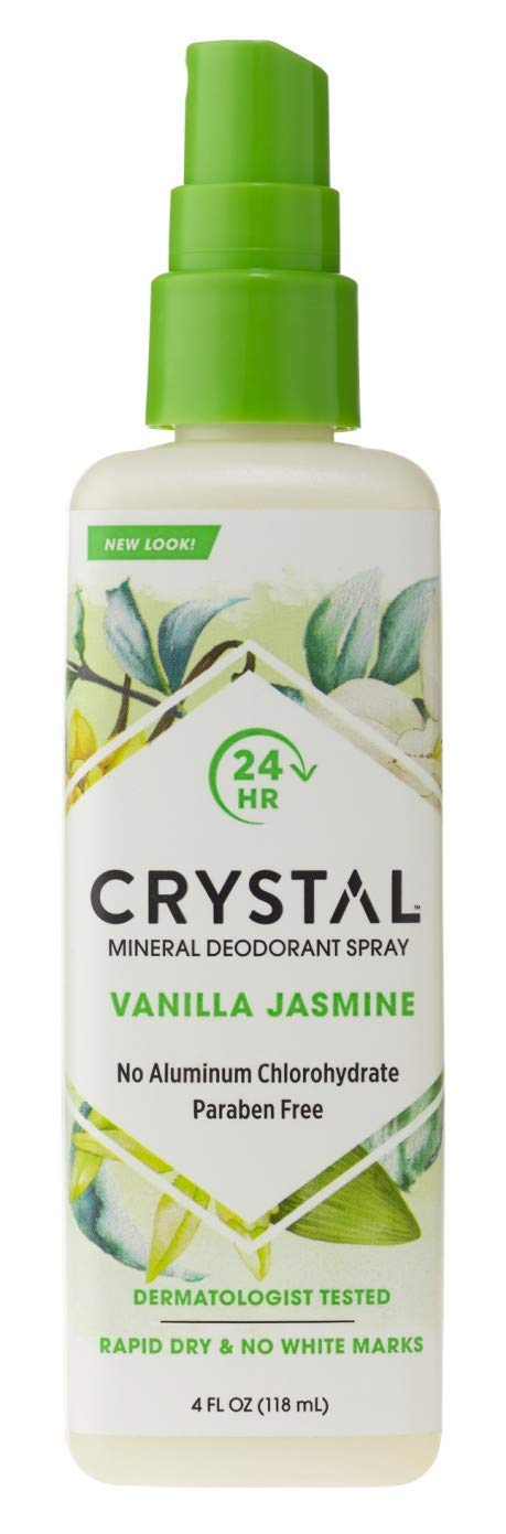 Crystal Deodorant Spray 4 Ounce Vanilla & Jasmine (118ml) (Pack of 3)