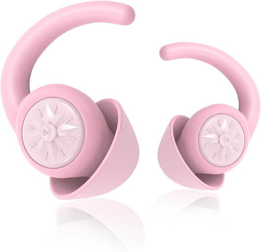 Ear Plugs for Sleeping Noise Cancelling 2 Pairs Noise Reduction Earplugs for Sleep Soft Silicone Hearing Protection Earplug for Snoring Work Construction Noise Sensitive PK-Pink