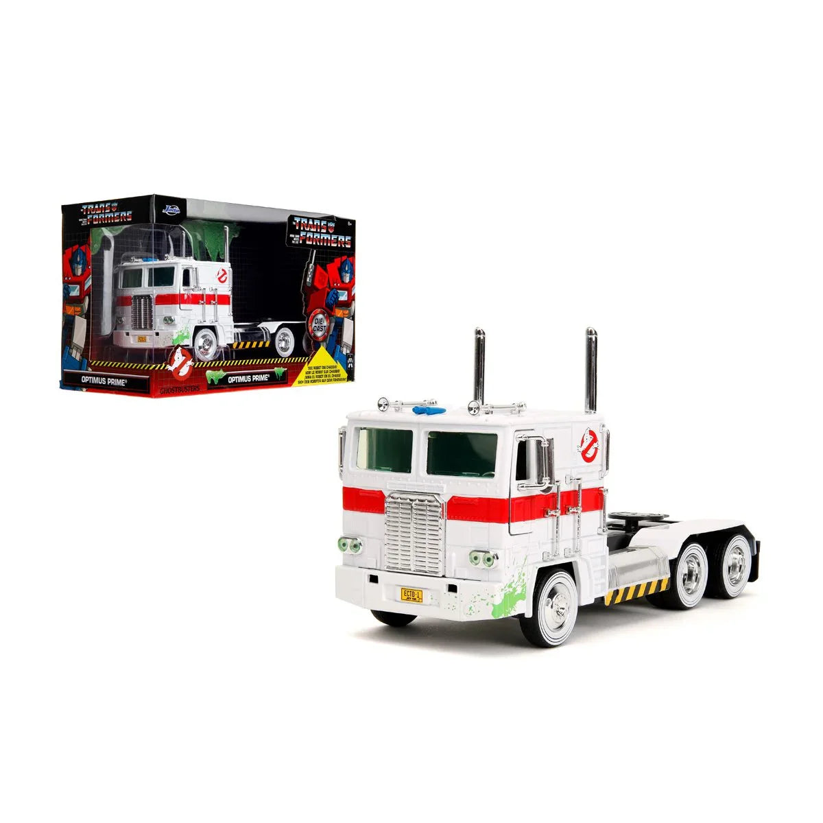 [PRE-ORDER] Transformers G1 Optimus Prime x Ghostbusters Ecto-1 - 1:24 Scale Die-Cast Vehicle (35572)