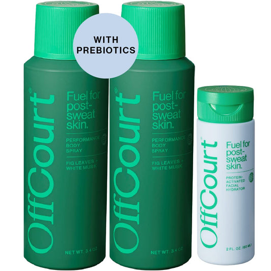 OffCourt Aluminum-Free Deodorant Body Spray - Multi-Scent Pack with Fig Leaves (2pk) and Facial Moisturizer for Men - Light, Non-Greasy, Oil-Free for Hydration and Firmness