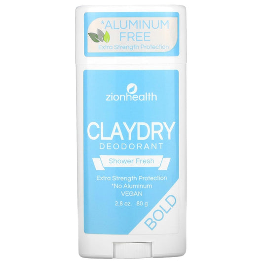 Zion Health Bold, ClayDry Deodorant, Shower Fresh, 2.8 oz (80 g)