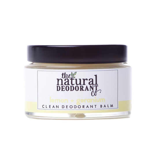 The Natural Deodorant Co, Clean Deodorant Balm Lemon & Geranium 55g, Aluminium Free, Plastic Free, All Day Protection