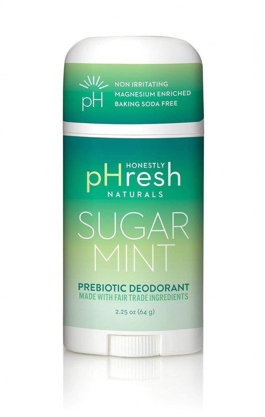 Honestly pHresh Natural Prebiotic Deodorant, Baking Soda & Aluminum Free Safe for Sensitive Skin, 24 Hour Odor Protection, 2.25 Oz, Sugar Mint