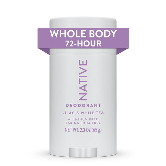 Native Whole Body Deodorant Stick Contains Naturally Derived Ingredients, Deodorant for Men and Women | 72 Hour Odor Protection, Aluminum Free with Coconut Oil and Shea Butter | Lilac & Tea
