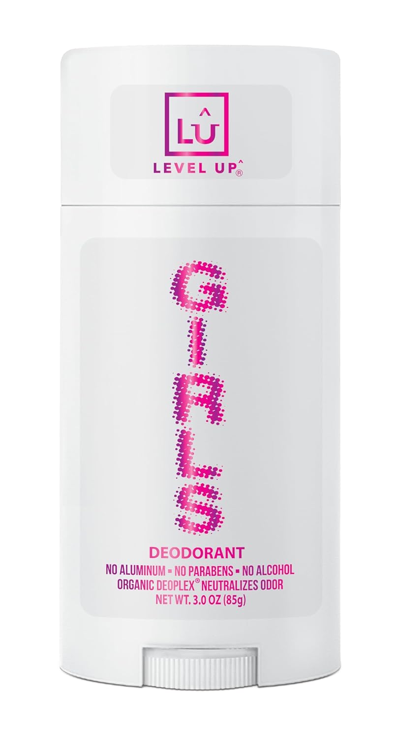 Level Up Girls Deodorant: Aluminum-Free, Alcohol-Free, Paraben-Free, 24 Hr Odor Protection, Clean Fresh Scent, Kids & Tweens, Made in the USA