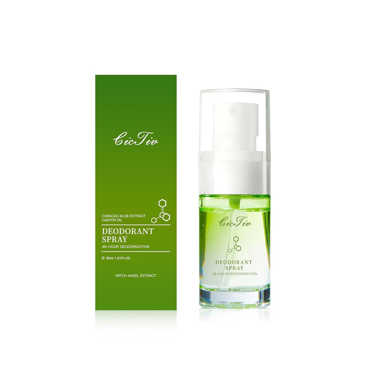 Cic Tiv Body Deodorant Spray - Magnesium & Botanical Extracts - Gently and Effectively Absorbs Sweat to Inhibit Body Odor - PH Balanced - 48 Hour Freshness - 30ml