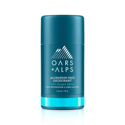 Oars + Alps Aluminum Free Deodorant for Men and Women, Dermatologist Tested and Made with Clean Ingredients, Travel Size, Fresh Ocean Splash, 1 Pack, 2.6 Oz