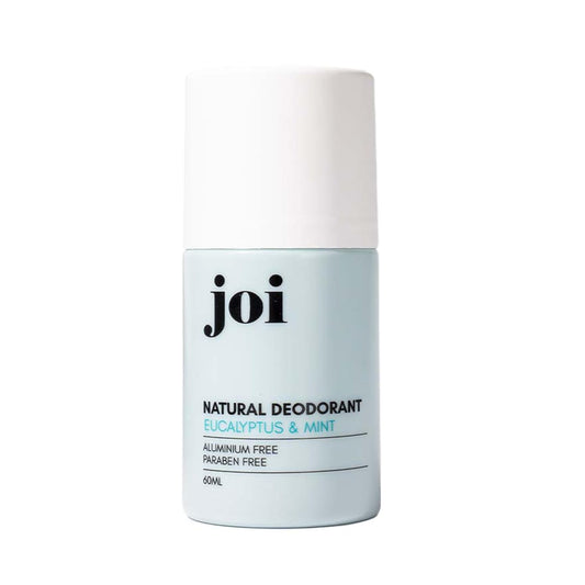 Joi Natural Deodorant Roll On Deodorant with Essential Oils for Women & Men, Aluminum Free with Baking Soda, Enhanced with Probiotics & Magnesium, Vegan & Cruelty-Free, 1.69Oz (Eucalyptus & Mint)