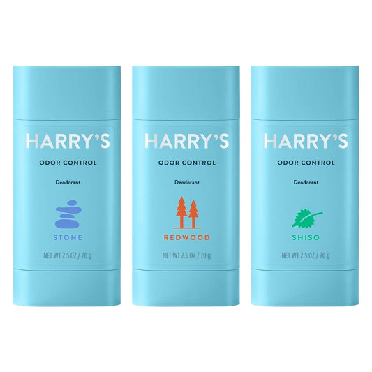 Harry's Men's Deodorant - Odor Control Deodorant - Aluminum-Free - Variety Pack - Stone, Shiso, Redwood, 2.5 Ounce (Pack of 3)
