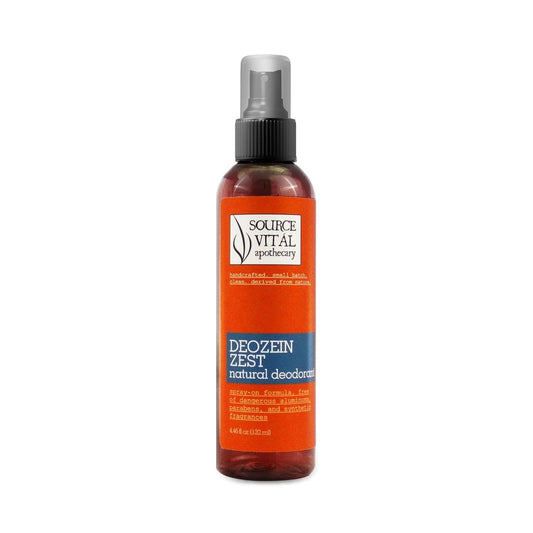 Deozein Zest Natural Spray Deodorant by Source Vitál Apothecary | Free of Parabens and Baking Soda, Non-Toxic, Odor-Controlling for Men, Women, and Teens | 4.46 Fl Oz.