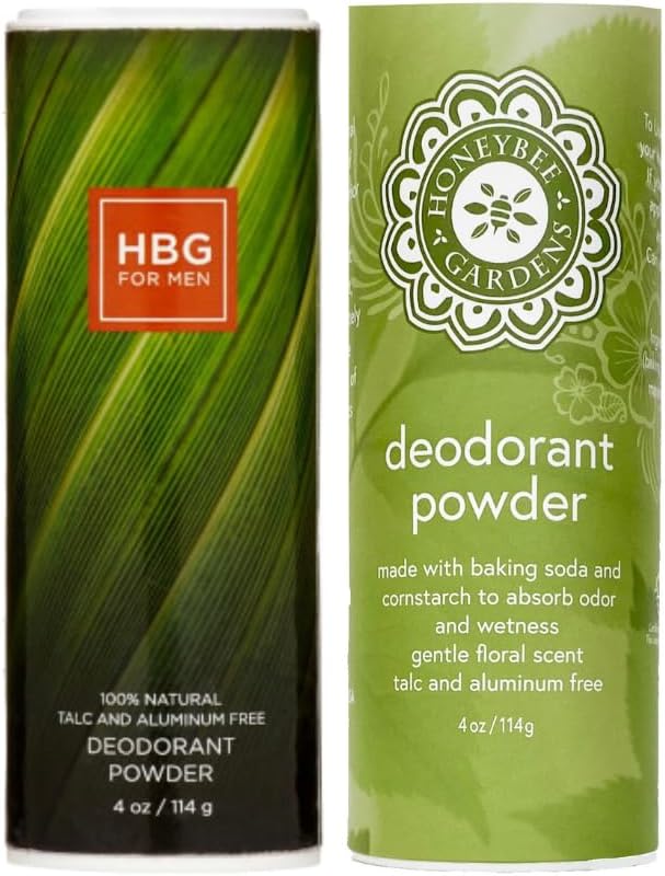 Honeybee Gardens Deodorant Powder Bundle (Original Floral Scent + Bay Rum) | Talc Free, Gluten Free, Aluminum Free, Vegan & Cruelty Free