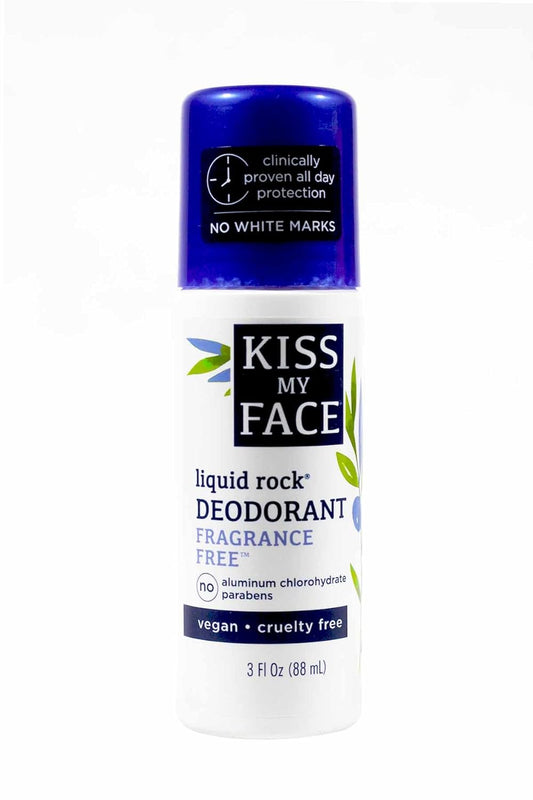 Kiss My Face Deodorant Liquid Rock Roll On Fragrance-Free 3 Ounce (88ml) (6 Pack)