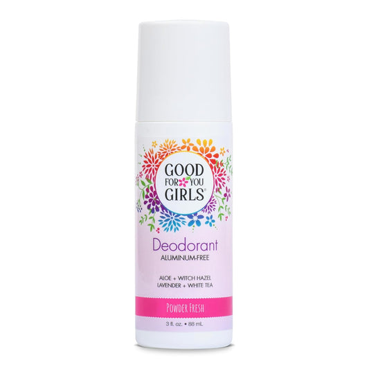 Good for You Girls Aluminum-Free, Natural & Vegan Deodorant for Kids, Preteens, Teens, Safe & Effective Odor Protection, Clear Roll-On, Natural Fragrance | Soft Powder, 3 oz (Pack of 1)