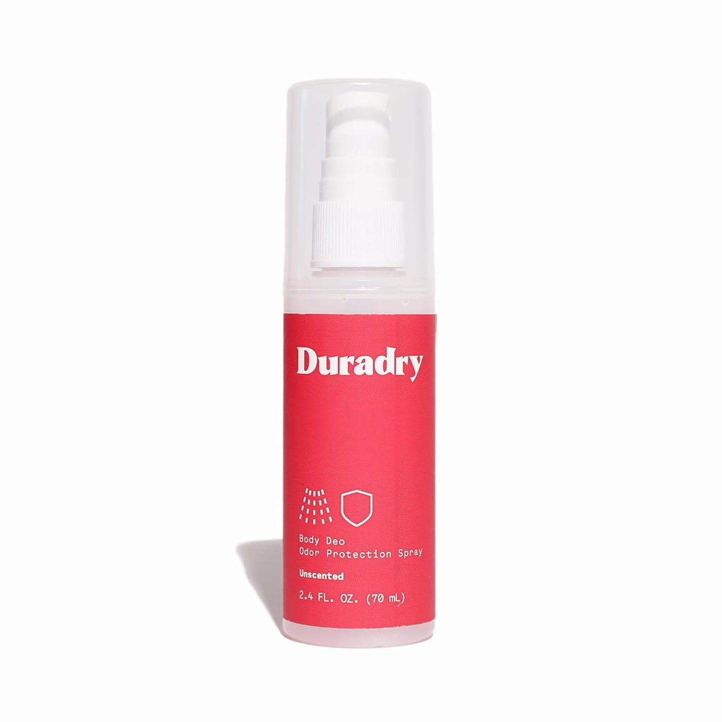 Duradry Body Deodorant Spray - Aluminum Free Deodorant, Prevent and Eliminate Any Body Odor Naturally - Unscented, 2.4 Fl Oz