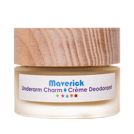 Living Libations - Organic Maverick Underarm Charm Cream Deodorant | Natural, Wildcrafted, Vegan Clean Beauty (.21 oz | 6 ml)