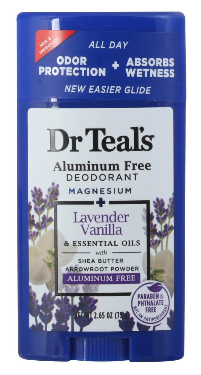 Dr. Teal's Deodorant Lavender Vanilla 2.65 Ounce Aluminum-Free (Pack of 2)