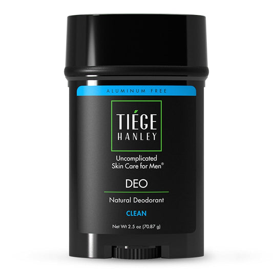 Tiege Hanley Natural Aluminum-Free Deodorant for Men - Clean Scent (Mint & Eucalyptus), 1-Pack - Mens Deodorant for All Skin Types Including Sensitive Skin, Paraben-Free Men's Deodorant