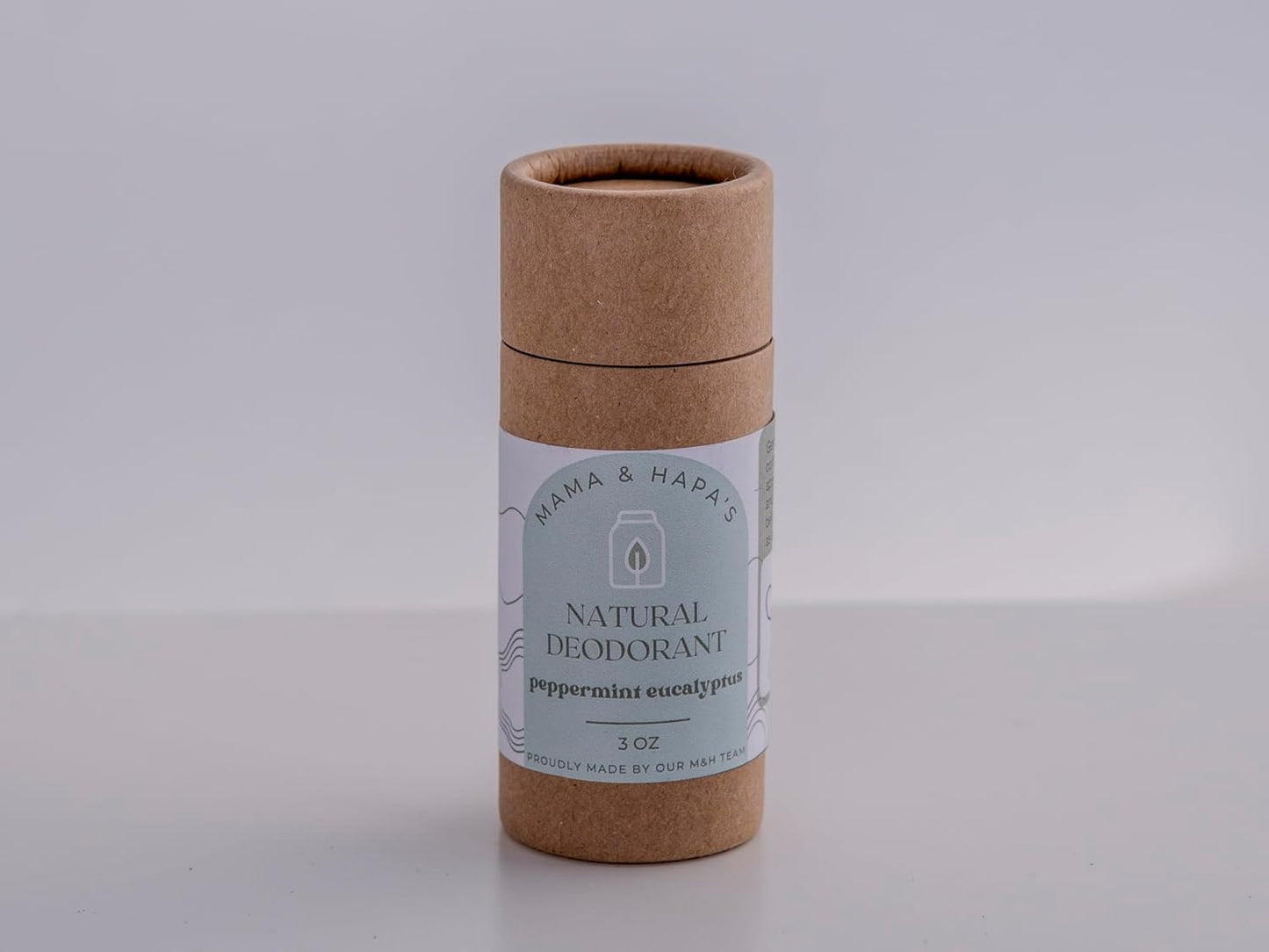 Natural Deodorant - Aluminum-Free, 3 OZ (Pack of 1) - Cruelty-Free - Vegan - Paraben-Free - In A Non-Plastic, Paper Tube - Scented with Essential Oils (Peppermint Eucalyptus)