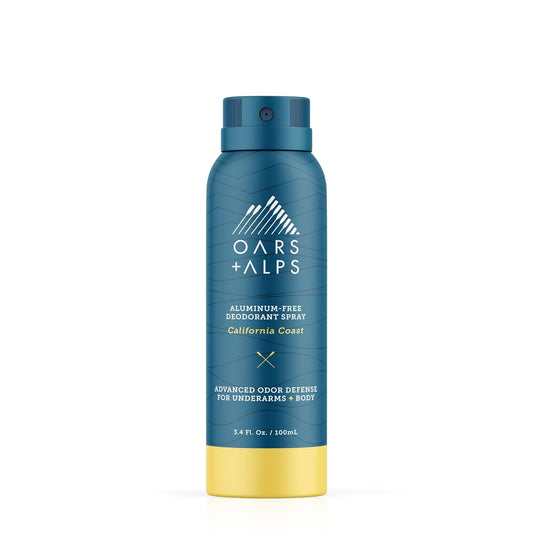 Oars + Alps Spray Deodorant for Men and Women, Aluminum Free Deodorant and Full Body Spray, Travel Size, California Coast