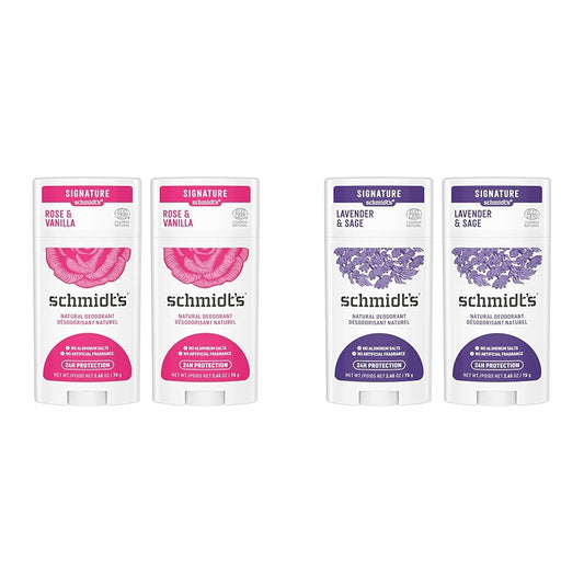 Schmidt's Aluminum Free Natural Deodorant for Women and Men & Aluminum Free Natural Deodorant for Women and Men, Lavender and Sage with 24 Hour Odor Protection, Vegan, Cruelty Free