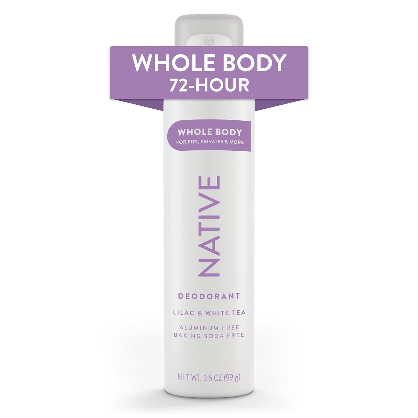 Native Whole Body Deodorant Spray Contains Naturally Derived Ingredients, Deodorant for Women & Men | 72 Hour Odor Protection, Aluminum Free with Coconut Oil and Shea Butter | Lilac & White Tea