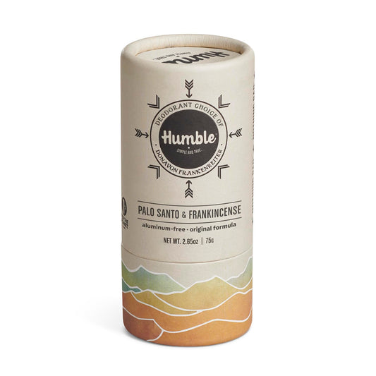 HUMBLE BRANDS Original Formula, Plastic-Free, Aluminum-free Deodorant Long Lasting Odor Control with Baking Soda and Essential Oils, Palo Santo & Frankincense