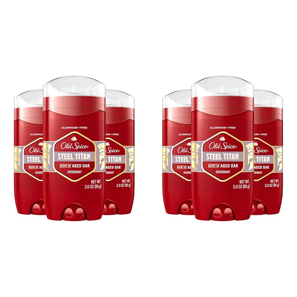 Old Spice Red Collection Deodorant For Men, Aluminum Free, Steel Titan Scent, 3.0 oz (Pack of 6)