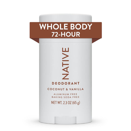 Native Whole Body Deodorant Stick Contains Naturally Derived Ingredients, Deodorant for Men and Women | 72 Hour Odor Protection, Aluminum Free with Coconut Oil and Shea Butter | Coconut & Vanilla