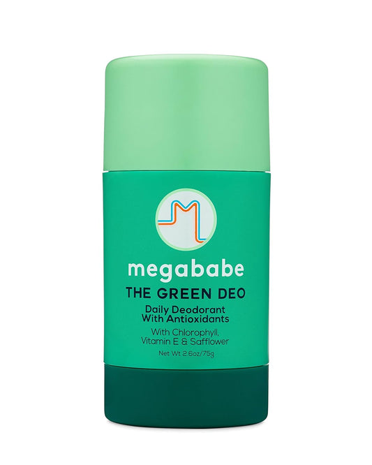Megababe Daily Deodorant - The Green Deo with Anti-Antioxidants | Aluminum-Free, Solid, All Natural | Geranium & Lemon | Free from Parabens, Sulfates & Phthalates | 2.6 oz