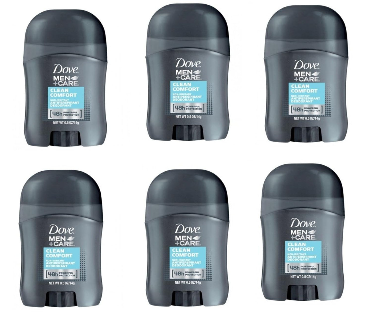 Men + Care Clean Comfort Antiperspirant Deodorant Travel Size 0.5 Ounce (Pack of 6)