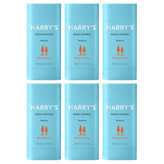 Harry's Men's Deodorant - Odor Control Deodorant - Aluminum-Free - Redwood (6 Count)