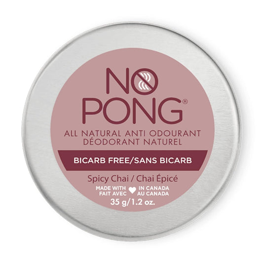 No Pong Spicy Chai Bicarb Free All-Natural Creme Anti-Odourant, Paraben-Free, Aluminum-Free, Plastic-Free, For Men and Women