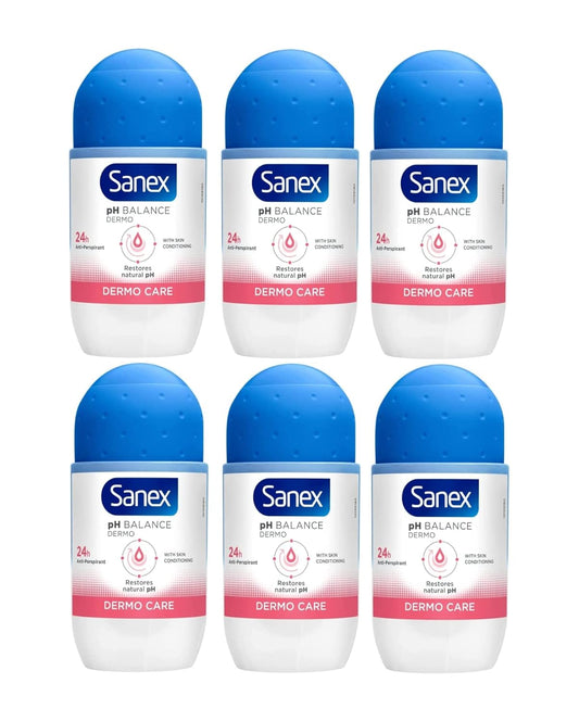Sanex Dermo Care Roll-on Deodorant - 6 x 50 ml