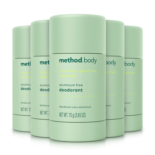Method Deodorant, Daily Zen, Aluminum Free, 12 Hour Protection, 2.65 oz (Pack of 5)