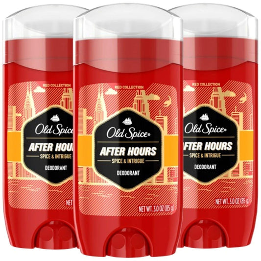 Old Spice Red Collection After Hours Scent Deodorant for Men, 3.0 oz, Pack of 3