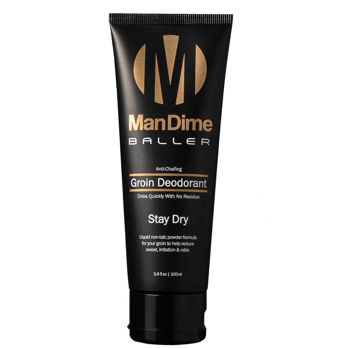 ManDime Baller Groin Deodorant for Men – Anti-Chafing, Anti-Itch Groin Cream – Liquid to Powder Ball Deodorant Protects from Sweat, Odor, Irritation