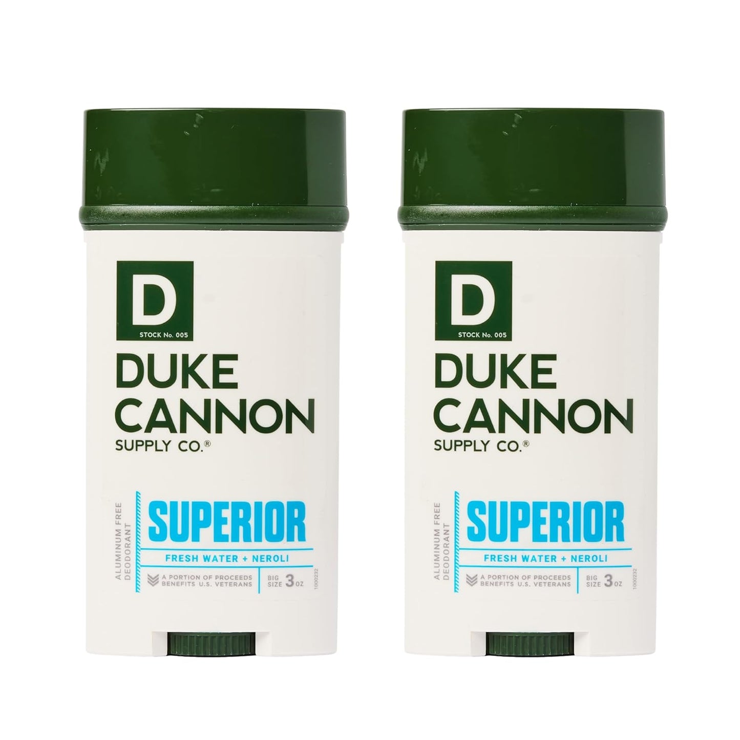 Duke Cannon Supply Co. Aluminum-Free Deodorant for Men 3 oz. Superior, 2 Pack - Unique Masculine Scent, Odor Control & Soothe Skin