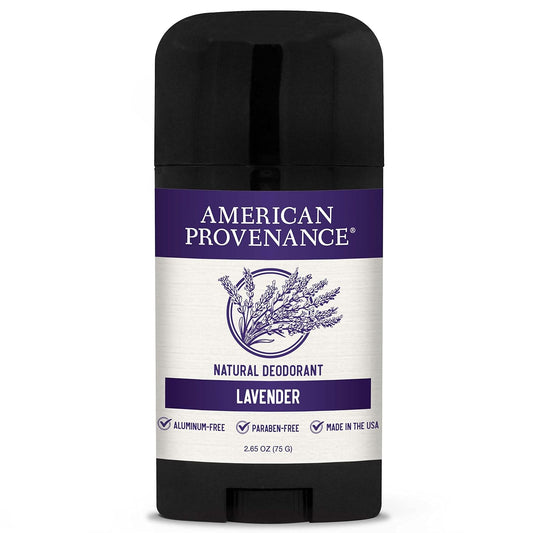 American Provenance All Natural Deodorant for Men and Women - Aluminum Free Deodorant that Lasts All Day - Made in the USA with Essential Oils & Cruelty Free - Lavender (1 Pack)