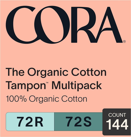 Cora Organic Applicator Tampon Multipack | 18 Regular & 18 Super Absorbency | 100% Organic Cotton, Unscented, Plant-Based Compact Applicator | Leak Protection Easy Insertion Non-Toxic - Premium Tampons from Concordia Style Boutique - Just $23.99! Shop now at Concordia Style Boutique