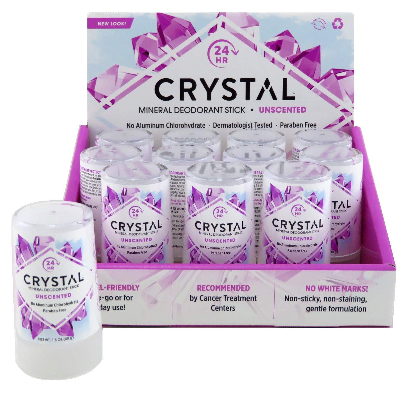 Crystal Deodorant Stick 1.5 Ounce (12 Pieces) Display (44ml)