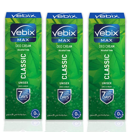 3Pack Vebix Deodorant Cream Unisex - Alcohol Free Deodorant for Women, All Natural Deodorant for Men, Odor Protection All Week Antiperspirant Deodorant, Skin Deodorant for Women
