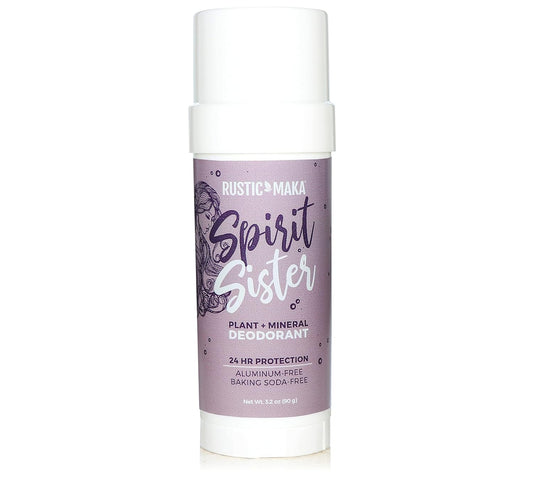 Natural Deodorant by Rustic MAKA, Spirit Sister (Aluminum Free, Paraben Free, No Baking Soda Deodorant for Women, Synthetic Fragrance-Free, Cruelty-Free)