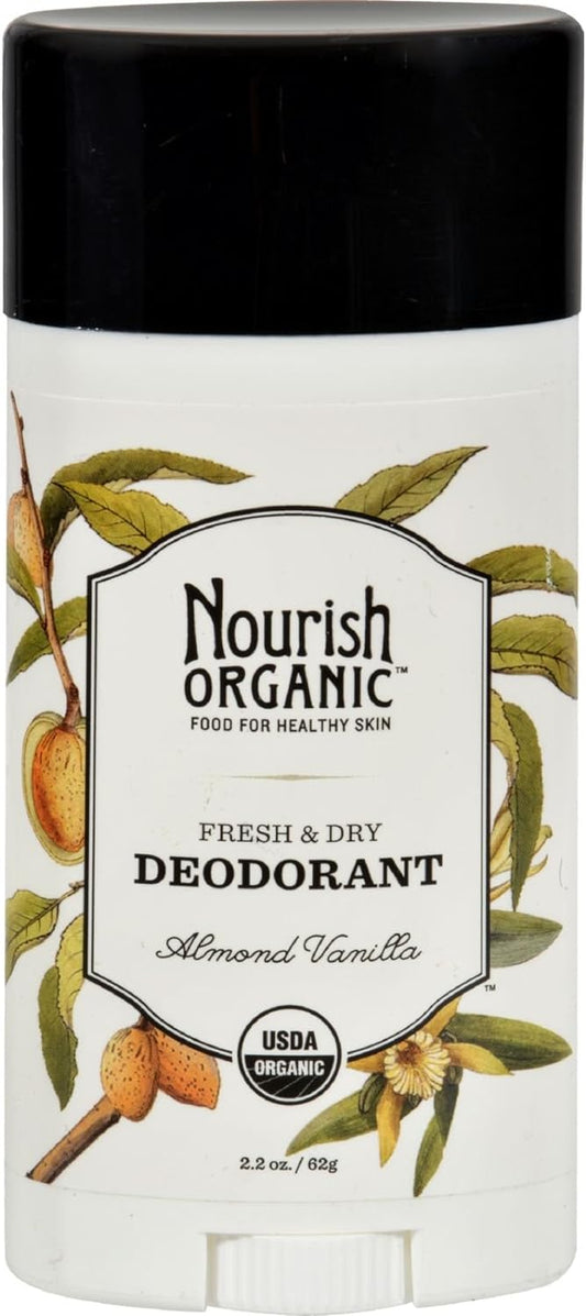 Nourish Organic | Almond Vanilla Deodorant | GMO-Free, Cruelty Free, 100% Vegan (2.2oz)