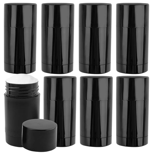 Framendino, 8 Pack 75g Plastic Deodorant Containers Round Twist Up Empty Bottles Refillable Deodorant Tubes for DIY Crafts