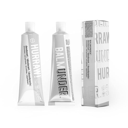 Hurraw! Balmunder Deodorant (Unscented): Make a pit stop! A non-greasy, gentle, balm-like cream that works. Organic. Vegan. Body Odor Control for Underarms, Cracks, Toes, Anywhere. Made in USA. 1oz