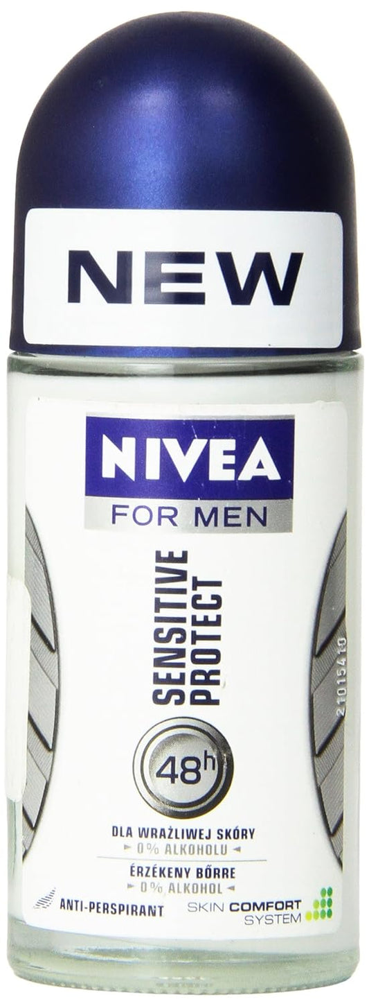 Nivea For Men,Sensitive Protect 48 Hour Deodorant Roll-On, 50 ml, 1.69 Ounce