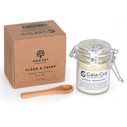 Natural Deodorant (Thai Crystal Stone Powder) | 1.76oz (50g) | Subtle Scent | Plastic-Free Deodorant | Talc Free | Baking Soda Free | Essential Oils and Herbs to Reduce Sweating | Neutralize Body Odor