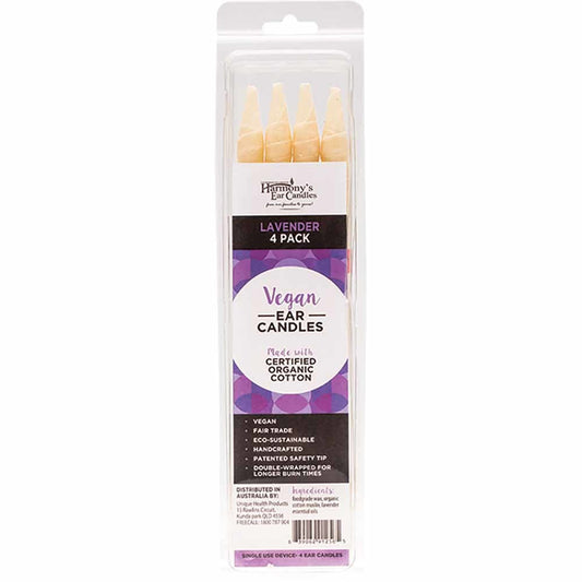 Harmony's Ear Candles Vegan Ear Candles Lavender Scented - 4 pack