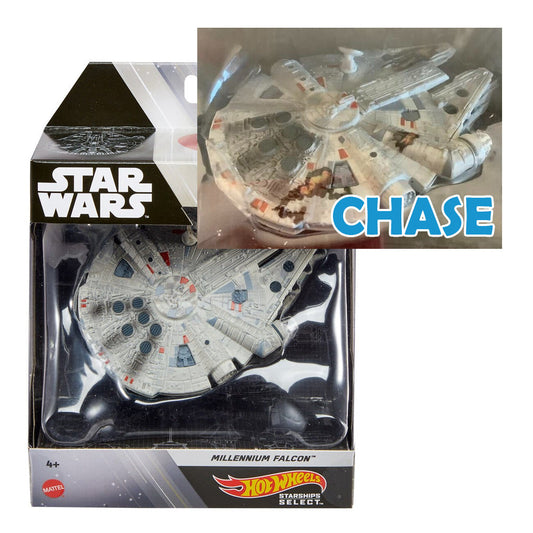 Hot Wheels Starships Select - Star Wars - 07 Battle Damaged Millennium Falcon (HMJ02) 1:50 Scale Die-cast (CHASE) LOW STOCK