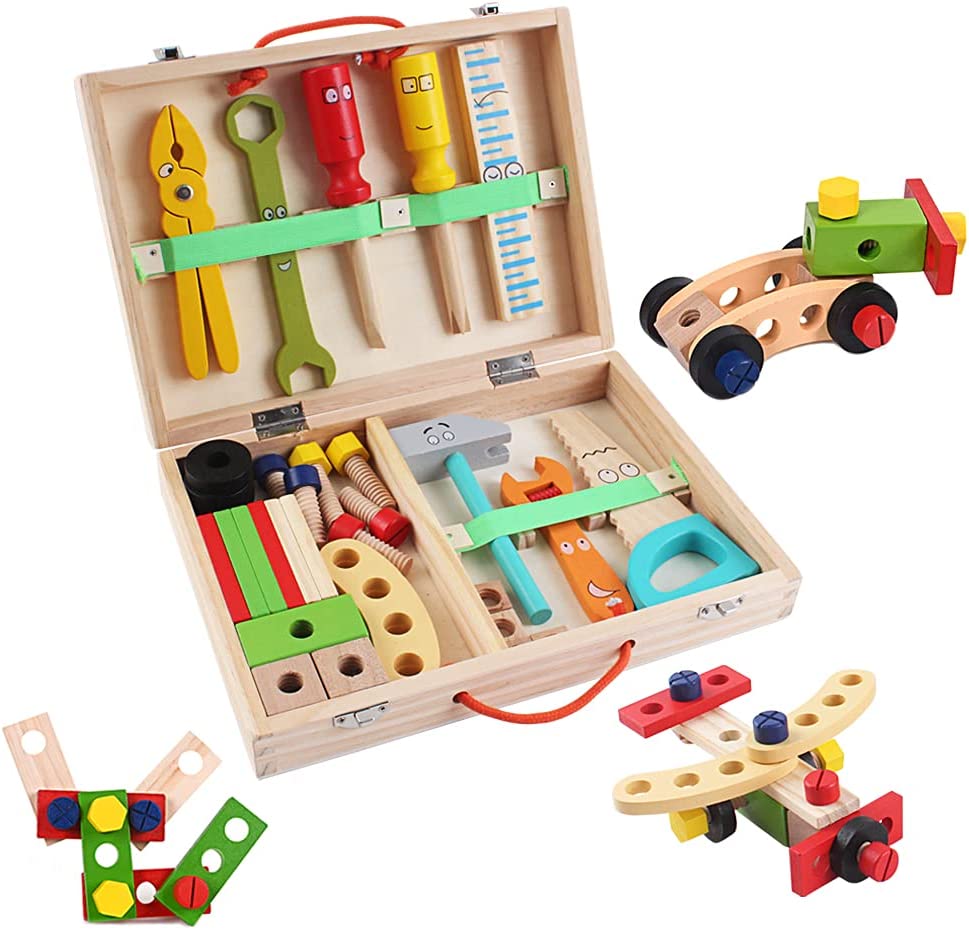 Montessori 37 Piece Tool Set for Kids | Kids Toolbench | Wooden Toy